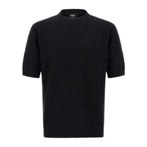 Fendi Ff Logo Patterned Cotton Yarn Knit Top - NWT